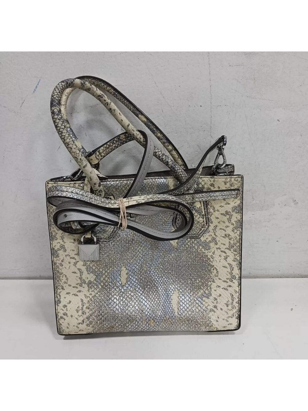 Michael Kors Metallic Faux Snakeskin Purse Crossbody Animal Print - Picture 2 of 13